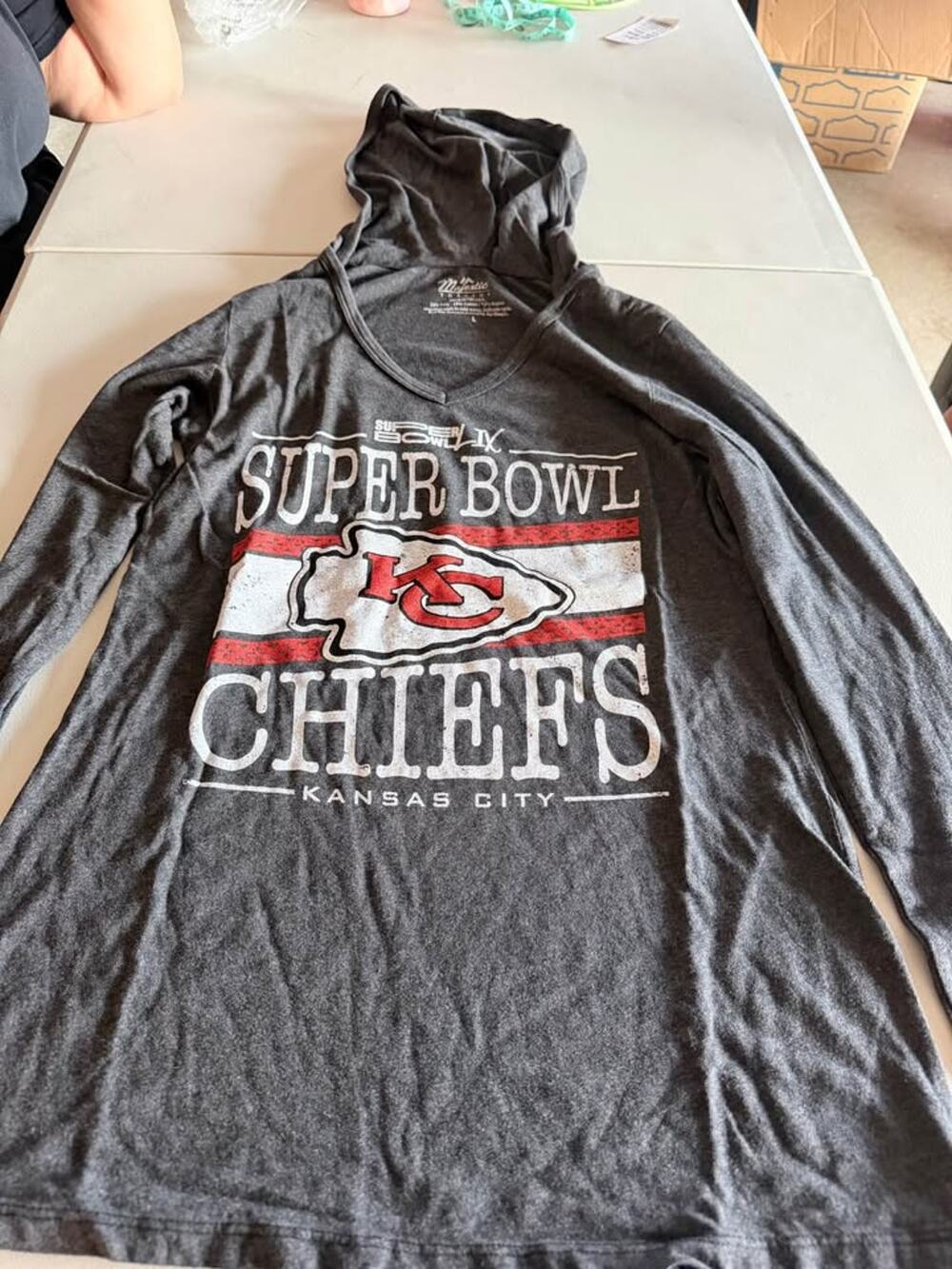 Majestic Threads Kansas City Chiefs Super Bowl LIX Hooded Long Sleeve Shirt